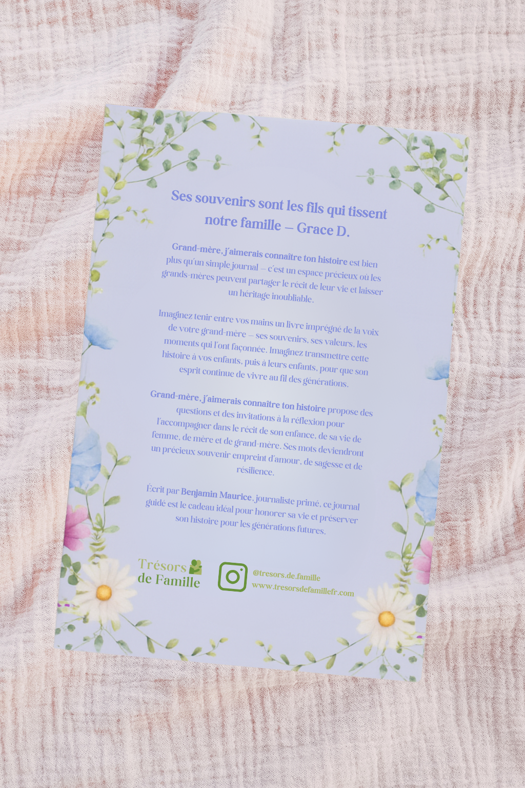 Journal Guidé – Les Souvenirs de Grand-Mère 💜 -50 % OFFRE D’ANNIVERSAIRE 💜